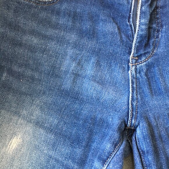 PILCRO Anthropologie Medium Wash Mid-Rise Raw Edge Step Hem Skinny Jeans - Picture 13 of 16